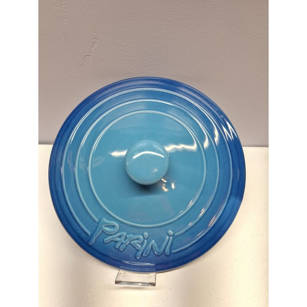 Parini 9" Round Blue Ombre Replacement Lid Only Ceramic Cookware Cover